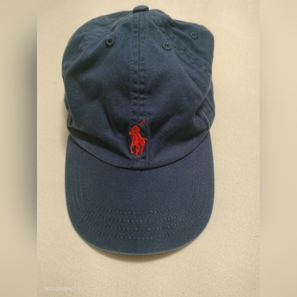 Polo by Ralph Lauren Navy Cap with Red Polo Player Logo